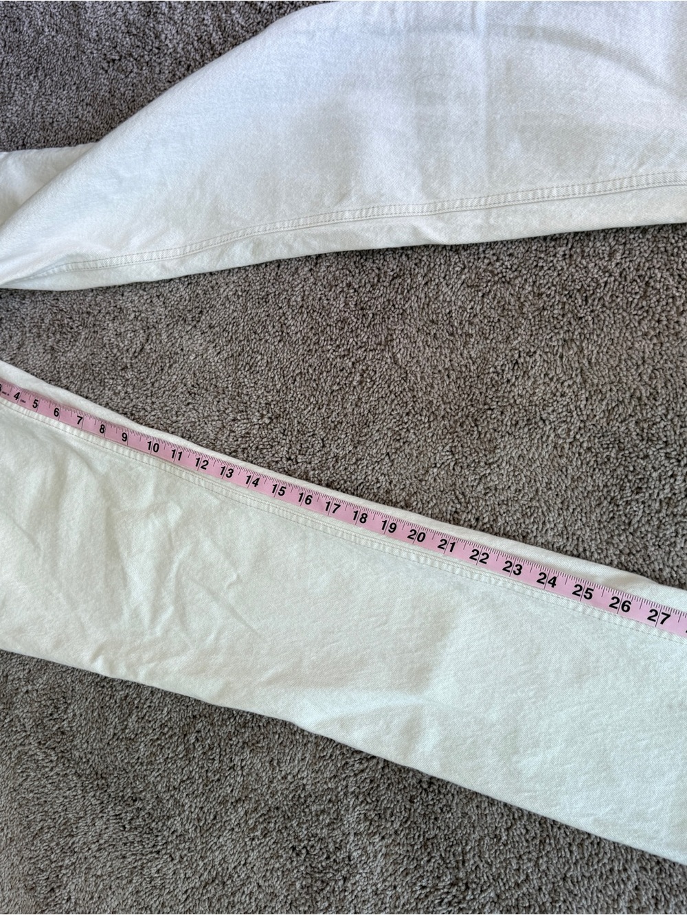 Abercrombie 90s straight ultra high rise split hem Off-White Jeans curve love - Picture 5 of 16